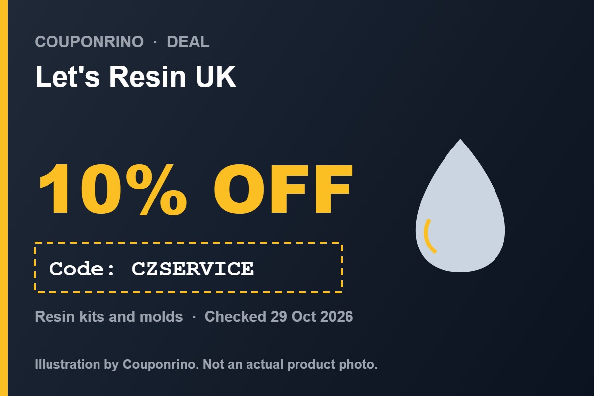 Illustration of a resin droplet for the Let's Resin UK coupon